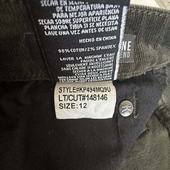 Kut From The Kloth Catherine‎ Boyfriend Corduroy Pants Womens 12 Olive Classic - Picture 7 of 12
